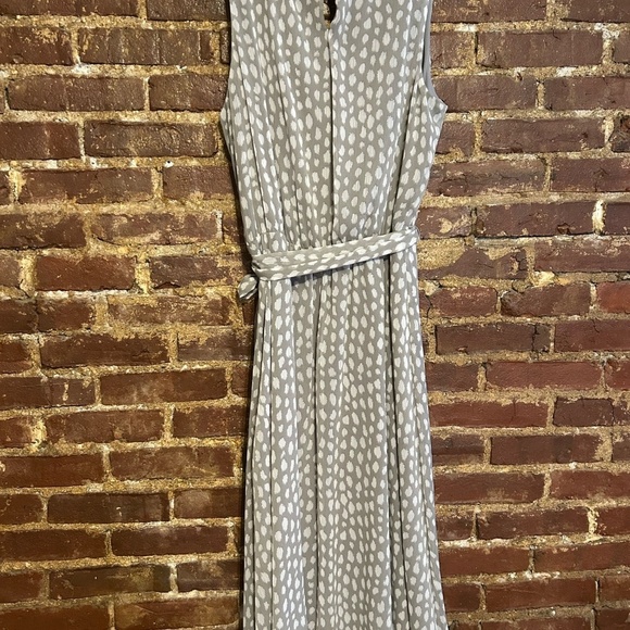 Prelude Grey White Midi Drape Neckline Matching belt Size14 - Picture 4 of 13